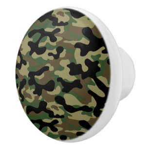 Woodland Khaki Kamouflage Knopp