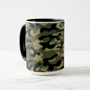 Woodland Khaki Kamouflage Mönster Mugg