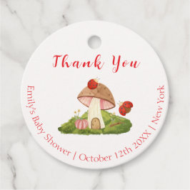 Woodland Ladybug Mushroom Baby Shower Tack Gåvor Etiketter