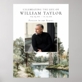 Woodland Lake Celebration Of Life Welcome Sign Poster