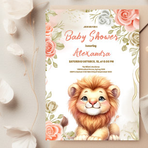 Woodland Lejonare Baby Safari Baby djur Inbjudningar