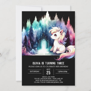 Woodland Little Horse Birthday Inbjudningar