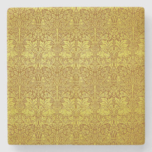 Woodland Löv Guld Rabbit William Morris Mönster Stenunderlägg