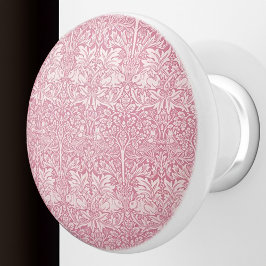 Woodland Löv Rosa Rabbit William Morris Mönster Knopp