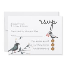Woodland Love birds Bröllop OSA MENU Rustic Kraft