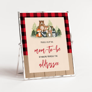 Woodland Lumberjack Baby Shower Kuvert Station Poster