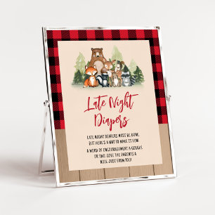 Woodland Lumberjack Baby Shower Late Night Diables Poster