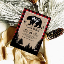 Woodland Lumberjack Bear Äventyr Baby Shower