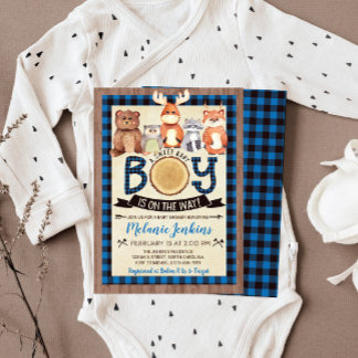 Woodland Lumberjack Boy Baby Shower-inbjudan Inbjudningar