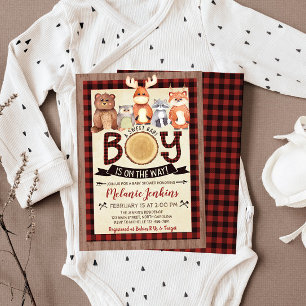 Woodland Lumberjack Boy Baby Shower-inbjudan Inbjudningar