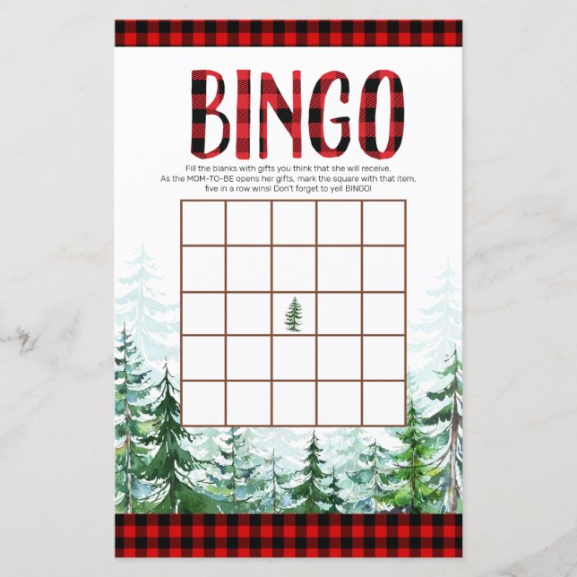 Woodland Lumberjack Forest Bingo Game (Framsida)