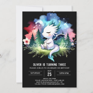Woodland Lycklig Dragon Birthday Inbjudningar