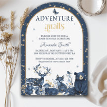 Woodland Magic Night Animal Äventyr Baby Shower