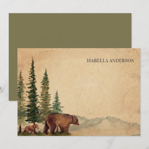 Woodland Mamma & Baby Bear Anteckningskort