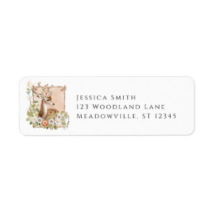 Woodland Manor Baby Shower Returadressetiketter Returadress Etikett
