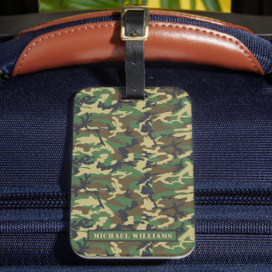 Woodland Militairy Camo Print - Personlig Bagagebricka