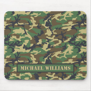 Woodland Militairy Camo Print - Personlig Musmatta