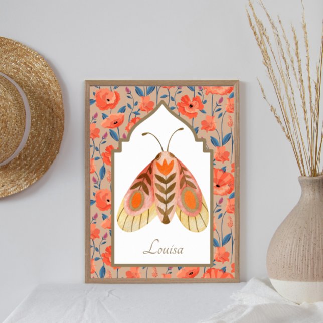 Woodland Moth Earthy Blommigt Anpassningsbar Wall  Poster (Skapare uppladdad)