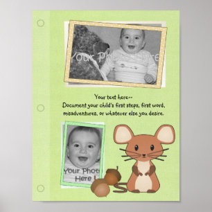 Woodland Mouse Baby Bok Page Poster