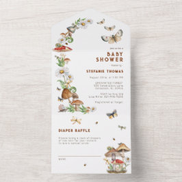 Woodland Mushroom All-in-One Baby Shower-inbjudan