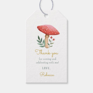 Woodland Mushroom Birthday Gift Märkres Presentetikett