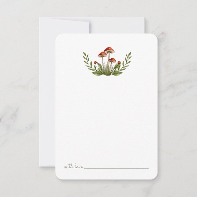 Woodland Mushroom Birthday Time Capsule Tack Kort (Framsida)