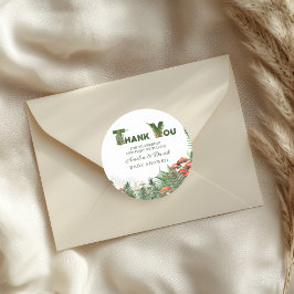 Woodland Mushroom & Fern Baby Shower Thank You Runt Klistermärke