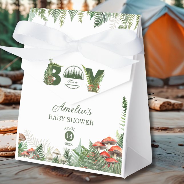 Woodland Mushroom & Fern It’s a Boy Baby Shower Presentaskar (Skapare uppladdad)