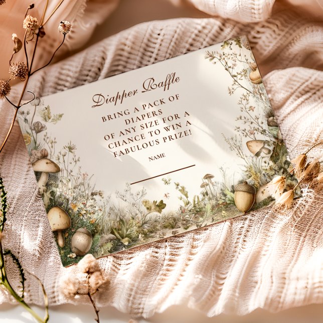 Woodland Mushroom Forest Diapper Raffle Tilläggskort (Skapare uppladdad)