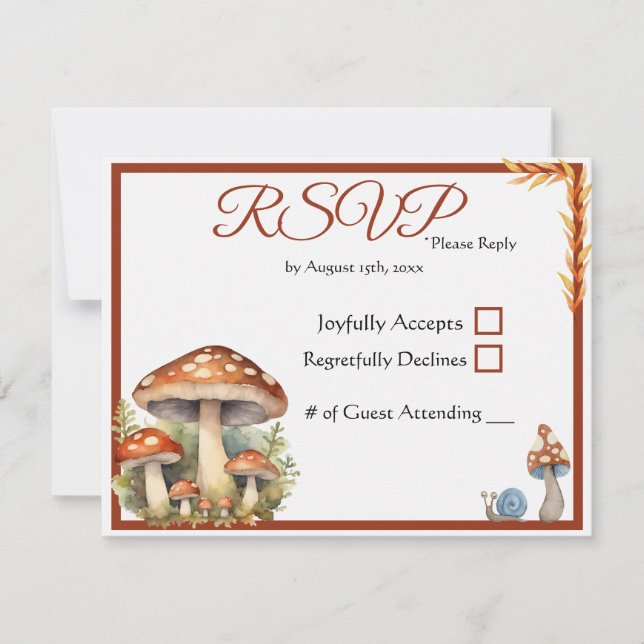 Woodland Mushroom Gender Neutral Baby Shower OSA Kort (Framsida)