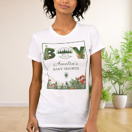 Woodland Mushroom It’s a Boy Baby Shower Forest  T Shirt