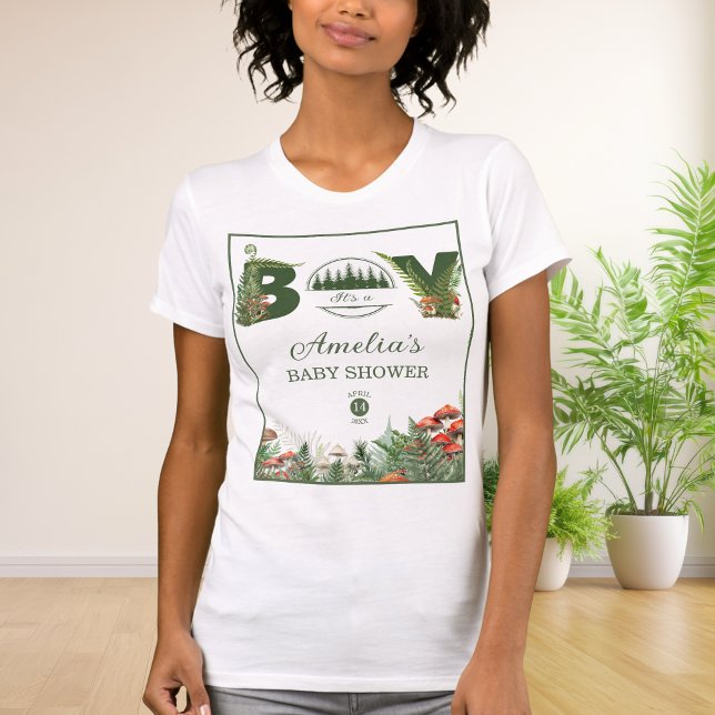 Woodland Mushroom It’s a Boy Baby Shower Forest  T Shirt (Skapare uppladdad)