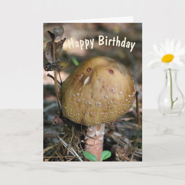 Woodland Mushroom Nature Birthday Kort (Liten växt)