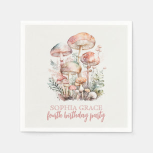 Woodland Mushroom  Rosa Barns födelsedag Party Pappersservett