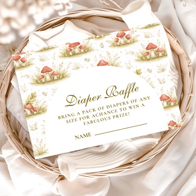 Woodland Mushroom Storybook  Diapper Raffle Tilläggskort (Skapare uppladdad)