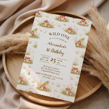 Woodland Mushroom Wild One Birthday