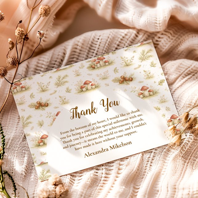 Woodland Mushroom Wild One Birthday Tack Kort (Skapare uppladdad)