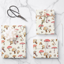 Woodland Mushrooms Ivory Nature Cottagecore 