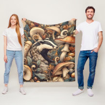 Woodland Natur Färg Mushroom Badger Whimsical