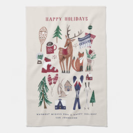 Woodland nordidic ski jul-köket Towel Kökshandduk