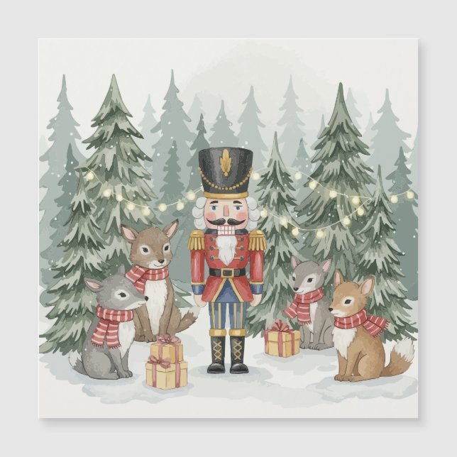 Woodland Nötknäppare Vattenfärg Jul  (Framsida)