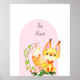 Woodland Nursery Baby djur Poster