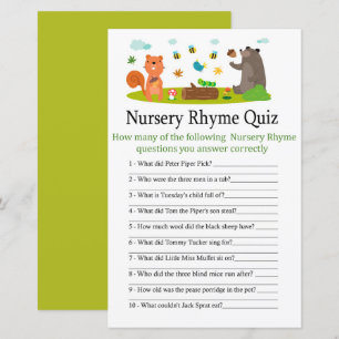 Woodland Nursery Rhyme Quiz babyduschspel