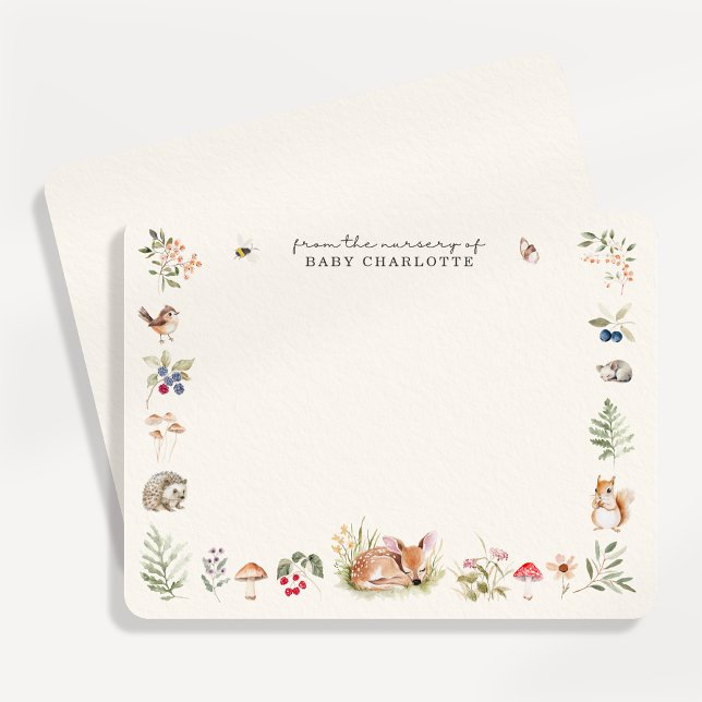 Woodland Nursery Stationery Note Card Meddelande (Skapare uppladdad)