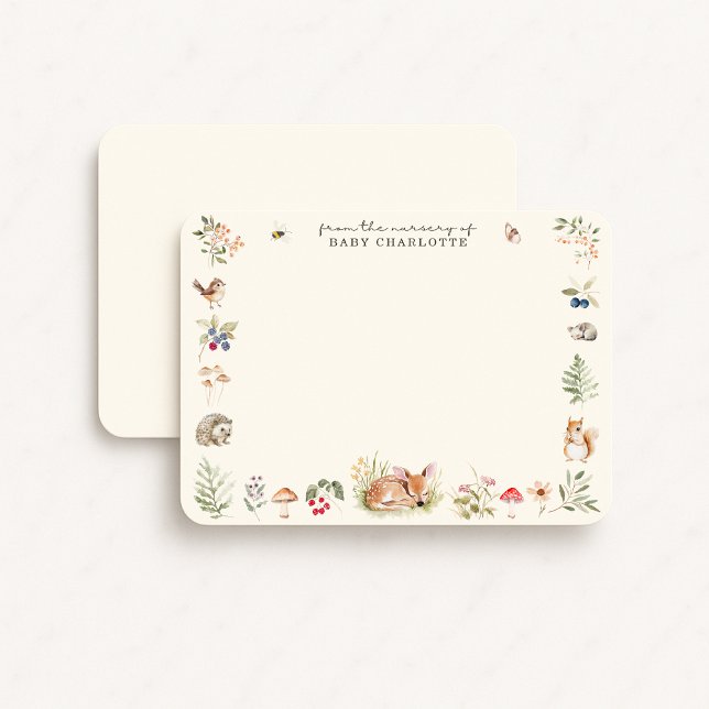 Woodland Nursery Stationery Note Card Meddelande (Skapare uppladdad)