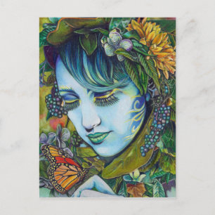 Woodland Nymph och Butterfly Friend Vykort