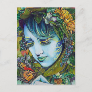 Woodland Nymph och Butterfly Friend Vykort