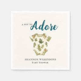 Woodland Oak Leaf "Adore" Baby Shower Napkin Pappersservett