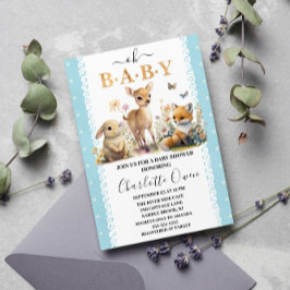 Woodland Oh Baby Vår Boy Baby Shower Inbjudningar