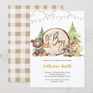 Woodland Oh Boy Baby Shower-inbjudan Inbjudningar